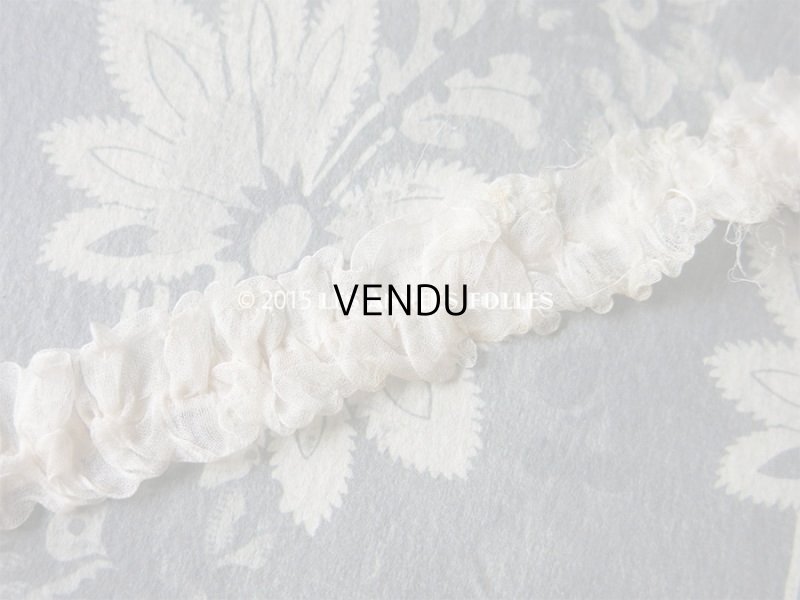 画像6: 1900年代 アンティーク オーガンジーのトリム オフホワイト