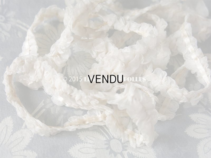 画像13: 1900年代 アンティーク オーガンジーのトリム オフホワイト