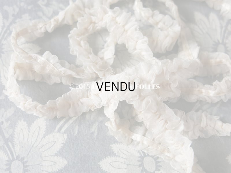 画像9: 1900年代 アンティーク オーガンジーのトリム オフホワイト