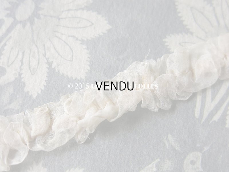 画像15: 1900年代 アンティーク オーガンジーのトリム オフホワイト