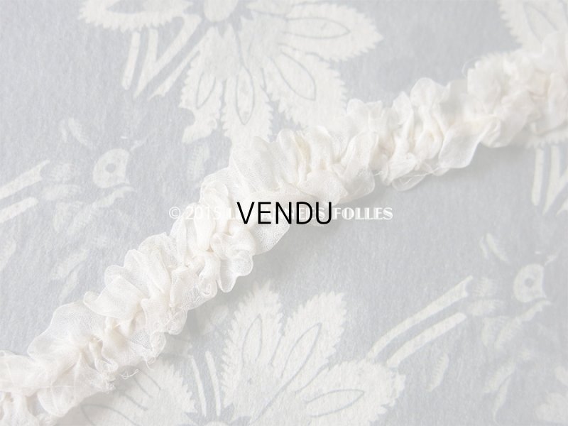 画像10: 1900年代 アンティーク オーガンジーのトリム オフホワイト