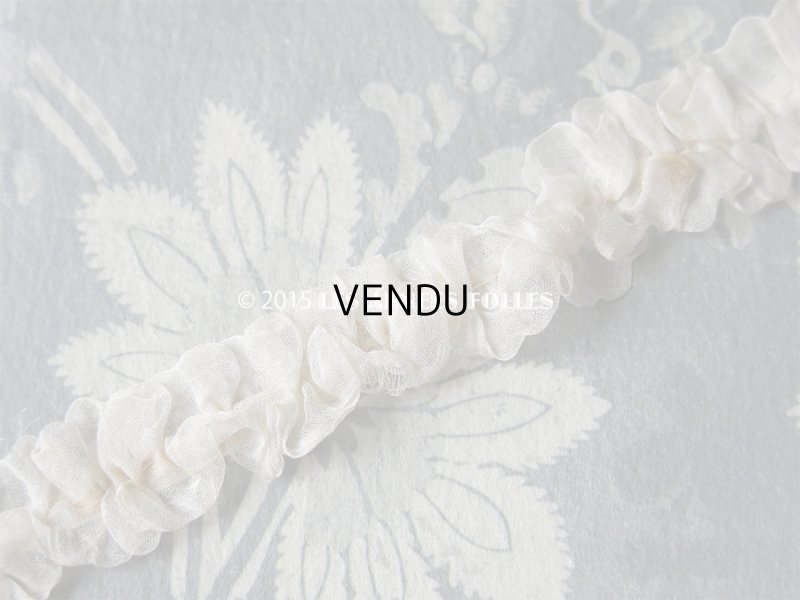 画像16: 1900年代 アンティーク オーガンジーのトリム オフホワイト