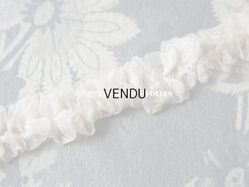 画像14: 1900年代 アンティーク オーガンジーのトリム オフホワイト