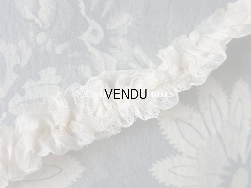 画像3: 1900年代 アンティーク オーガンジーのトリム オフホワイト