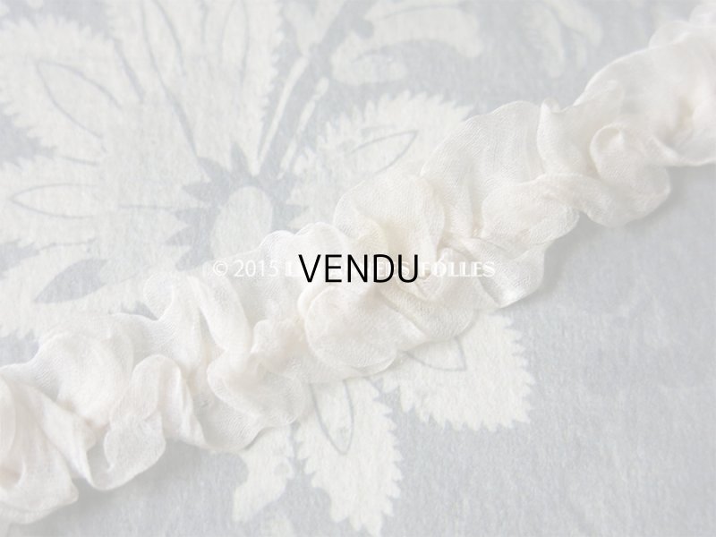 画像17: 1900年代 アンティーク オーガンジーのトリム オフホワイト