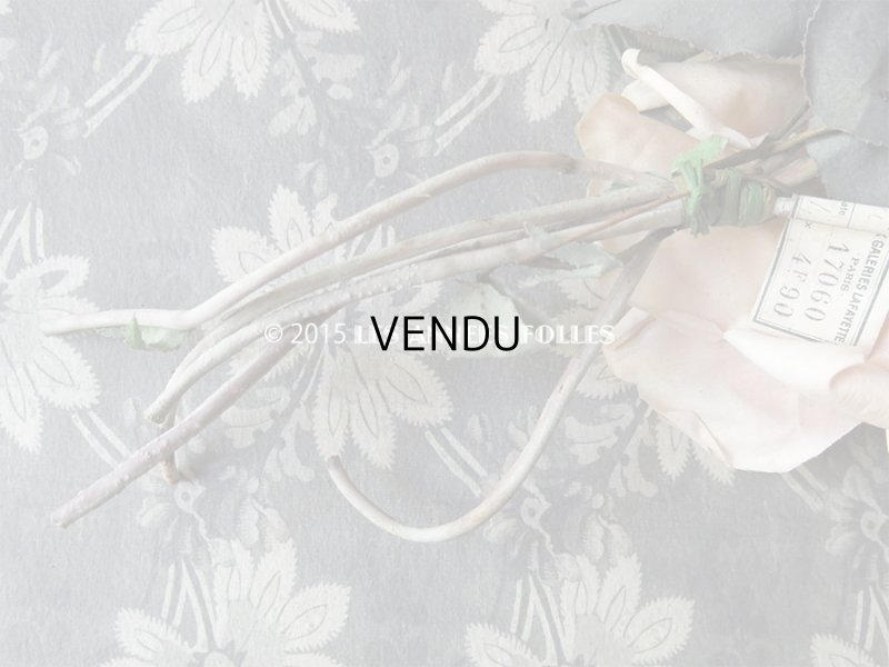 画像6: アンティーク コサージュ 一輪の薔薇 ギャラリーラファイエットのラベル付 - AUX GALERIES LAFAYETTE -