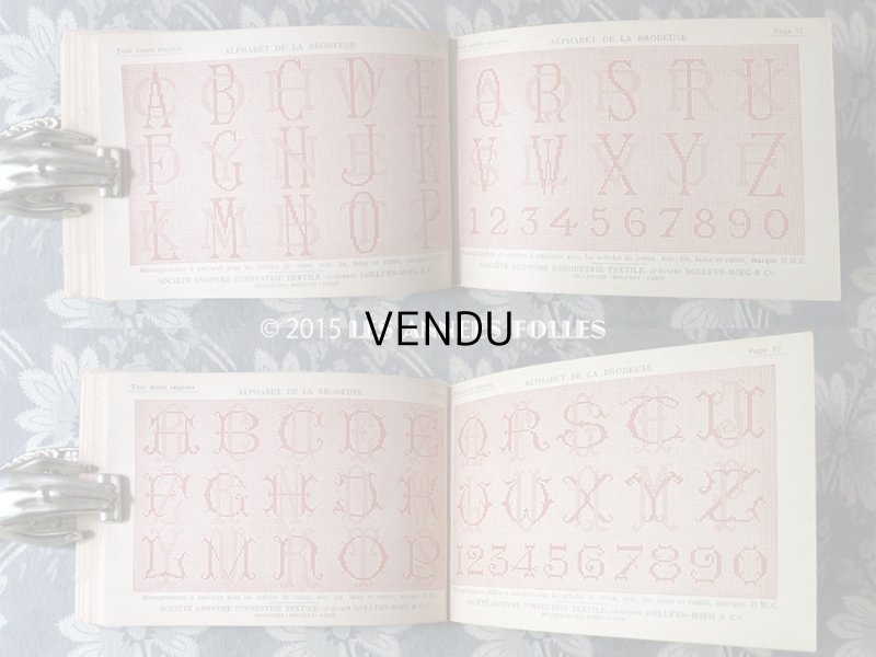 画像9: 19世紀末 アンティーク DMC 刺繍図案帳 ALPHABET DE LA BRODEUSE  ファーストエディション