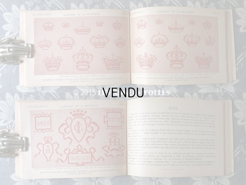 画像10: 19世紀末 アンティーク DMC 刺繍図案帳 ALPHABET DE LA BRODEUSE  ファーストエディション