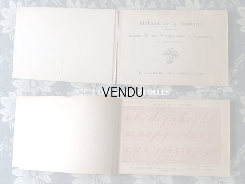 画像4: 19世紀末 アンティーク DMC 刺繍図案帳 ALPHABET DE LA BRODEUSE  ファーストエディション