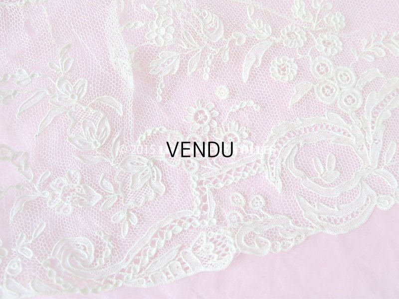 画像15: 19世紀 アンティーク 付け袖 アランソンレース DENTELLE POINT D'ALENCON ニードルレース