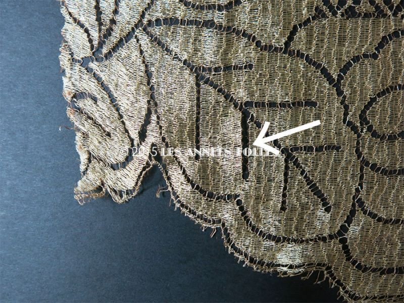 画像4: ＊蚤の市＊【クリスマスセール2024対象外】1920年代 アンティーク 幅広レース レース生地 花模様 アールデコ 0.8 × 0.58m シャンパンゴールド