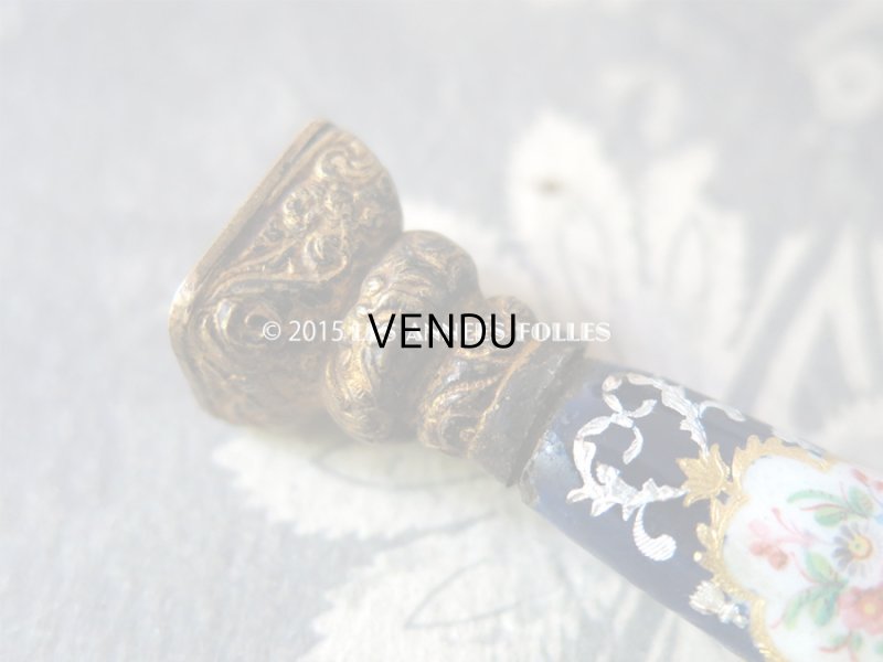 画像6: 19世紀 ナポレオン3世 アンティーク シーリングスタンプ 薔薇模様 エナメル加工