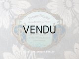 アンティーク パウダーボックスのラベル 薔薇のガーランド POUDRE EXQUISE DIAMANTINE - CLAUDIUS LUBIN -