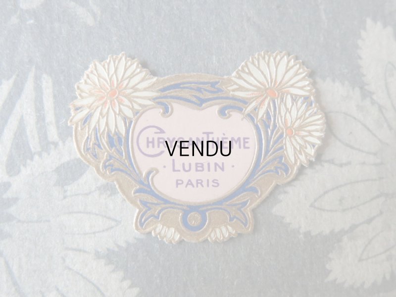 画像1: アンティーク 菊のパフュームラベル CHRYSANTHEME - LUBIN PARIS -