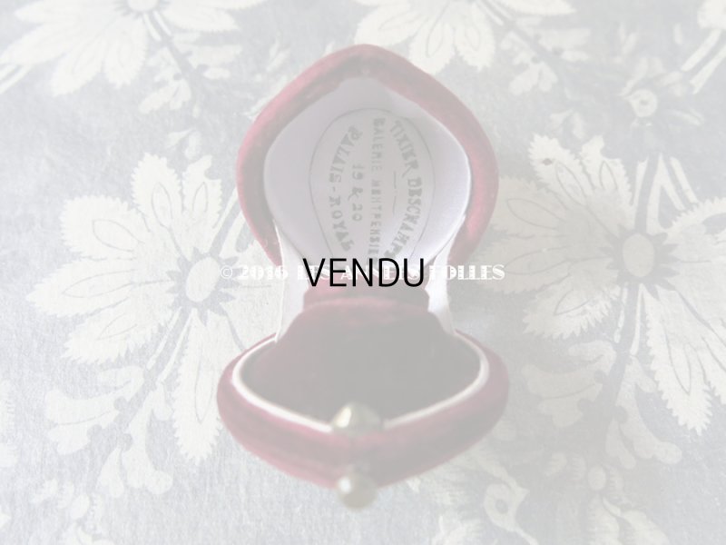 画像8: 19世紀 アンティーク ベルベット ジュエリーボックス モノグラム【J.L】 リング用 ボルドー