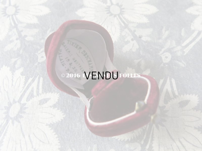 画像7: 19世紀 アンティーク ベルベット ジュエリーボックス モノグラム【J.L】 リング用 ボルドー