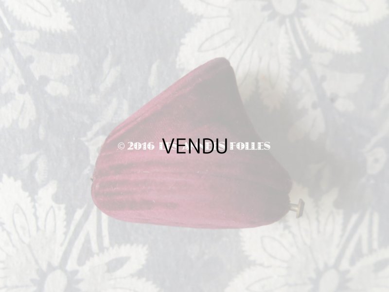 画像6: 19世紀 アンティーク ベルベット ジュエリーボックス モノグラム【J.L】 リング用 ボルドー