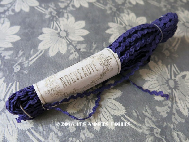 画像1: 19世紀末 アンティーク シルク製 トリム 深紫 NOUVEAUTE