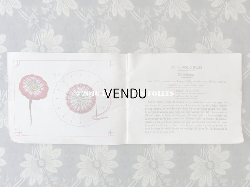 画像5: 19世紀末 アンティーク 毛糸で作る花のモチーフ 図案帳 MODELES DE FLEURS EN LAINE AVEC EXPLICATIONS DE A.ROUYER, EDITEUR, PARIS