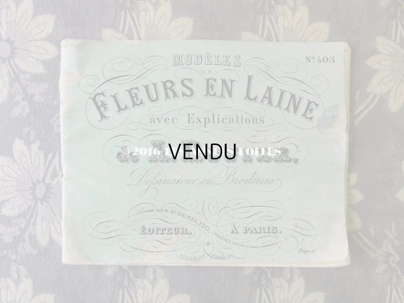 画像2: 19世紀末 アンティーク 毛糸で作る花のモチーフ 図案帳 MODELES DE FLEURS EN LAINE AVEC EXPLICATIONS DE A.ROUYER, EDITEUR, PARIS