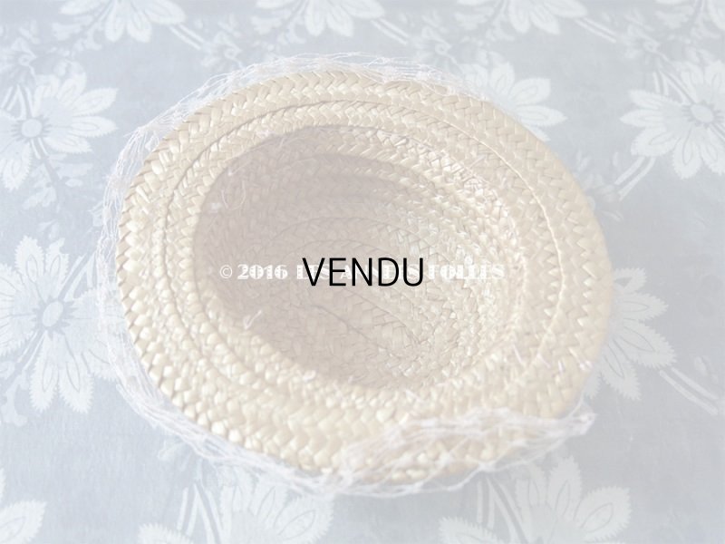 画像6: アンティーク ドール用 ストローハット ピンクの薔薇のコサージュ