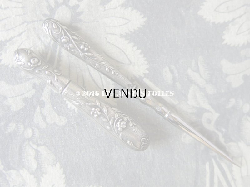 画像6: アンティーク シルバー製 薔薇 ニードルケース  裁縫道具