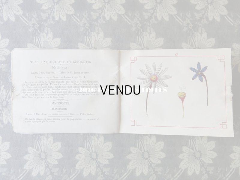 画像7: 19世紀末 アンティーク 毛糸で作る花のモチーフ 図案帳 MODELES DE FLEURS EN LAINE AVEC EXPLICATIONS DE A.ROUYER, EDITEUR, PARIS