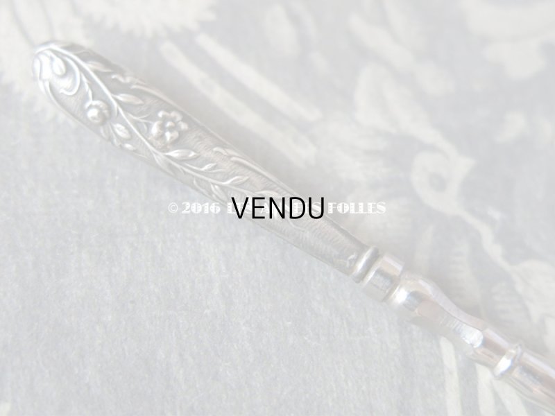 画像3: アンティーク シルバー製 薔薇 目打ち  裁縫道具