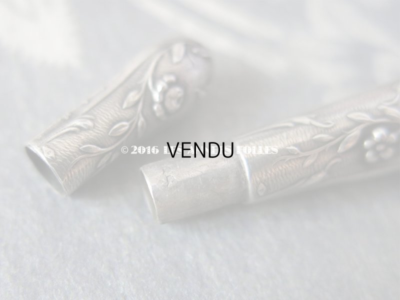 画像5: アンティーク シルバー製 薔薇 ニードルケース  裁縫道具