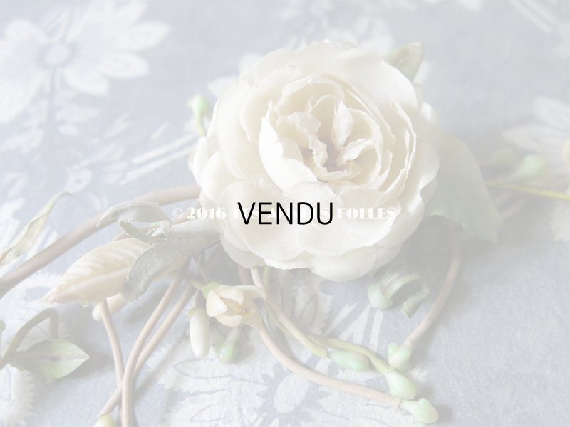 画像7: 19世紀末 アンティーク 薔薇 ワックスフラワーのヘッドリース＆ブローチ