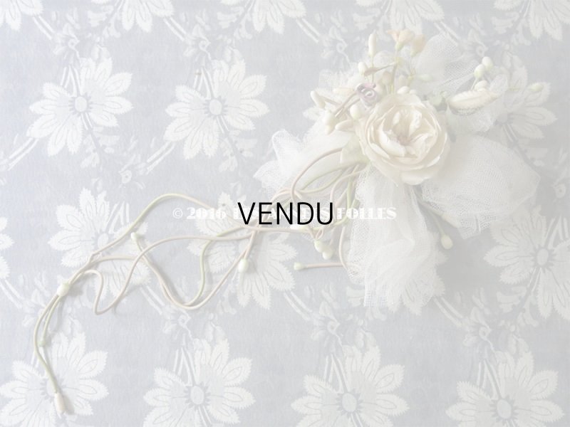 画像10: 19世紀末 アンティーク 薔薇 ワックスフラワーのヘッドリース＆ブローチ