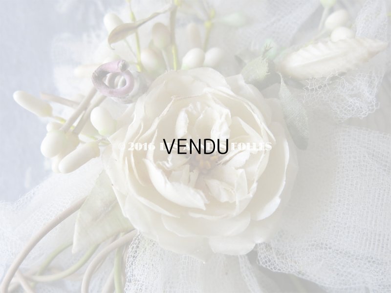 画像11: 19世紀末 アンティーク 薔薇 ワックスフラワーのヘッドリース＆ブローチ