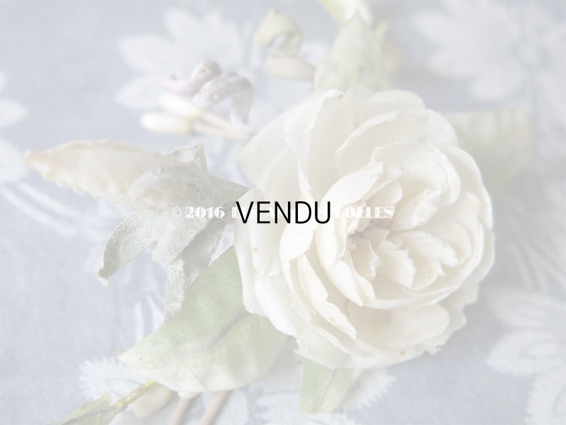 画像4: 19世紀末 アンティーク 薔薇 ワックスフラワーのヘッドリース＆ブローチ