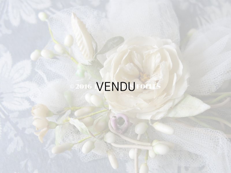 画像14: 19世紀末 アンティーク 薔薇 ワックスフラワーのヘッドリース＆ブローチ