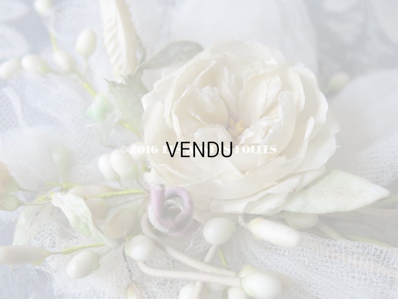 画像12: 19世紀末 アンティーク 薔薇 ワックスフラワーのヘッドリース＆ブローチ