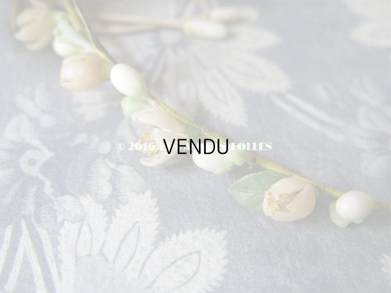 画像5: 19世紀末 アンティーク 薔薇 ワックスフラワーのヘッドリース＆ブローチ