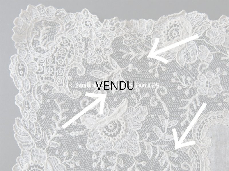 画像9: アンティーク ポワンドガーズのレース ポワンドローズ 結婚式のハンカチ 『ポワン・ド・ガーズ』