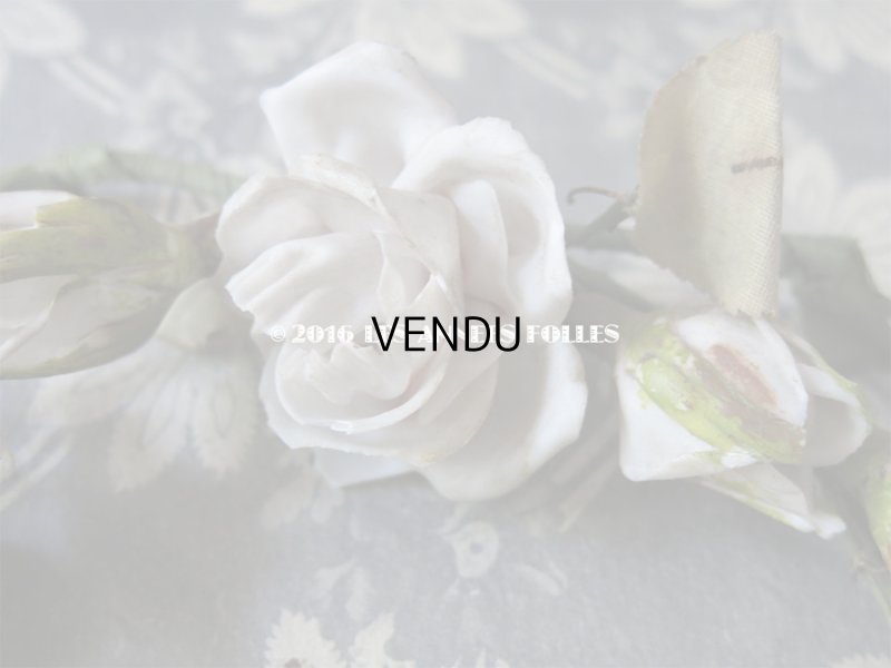 画像5: 1900年代 アンティーク 薔薇のヘッドリース コサージュ セラミック製