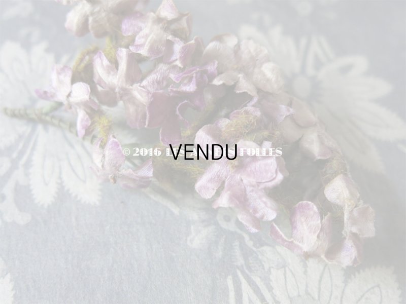 画像6: 19世紀末 アンティーク  シルク製ベルベット 紫の花のコサージュ