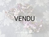 19世紀末 アンティーク  シルク製ベルベット 紫の花のコサージュ
