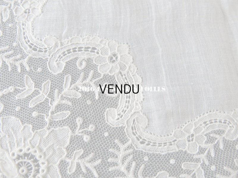 画像5: アンティーク ポワンドガーズのレース ポワンドローズ 結婚式のハンカチ 『ポワン・ド・ガーズ』