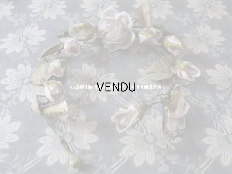 画像3: 1900年代 アンティーク 薔薇のヘッドリース コサージュ セラミック製