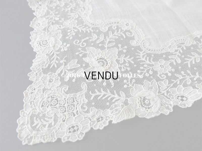 画像7: アンティーク ポワンドガーズのレース ポワンドローズ 結婚式のハンカチ 『ポワン・ド・ガーズ』