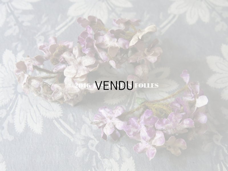 画像3: 19世紀末 アンティーク  シルク製ベルベット 紫の花のコサージュ