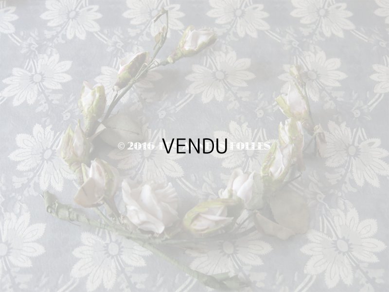 画像4: 1900年代 アンティーク 薔薇のヘッドリース コサージュ セラミック製