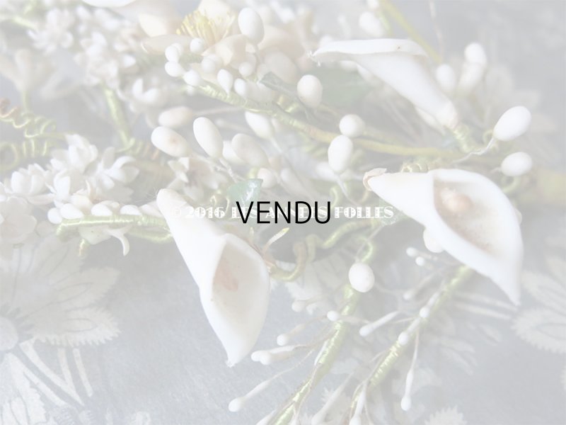 画像6: 19世紀末 アンティーク ワックスフラワーのヘッドリース & ブーケ