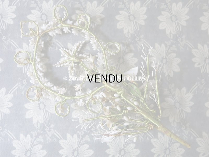 画像12: 19世紀末 アンティーク ワックスフラワーのヘッドリース & ブーケ