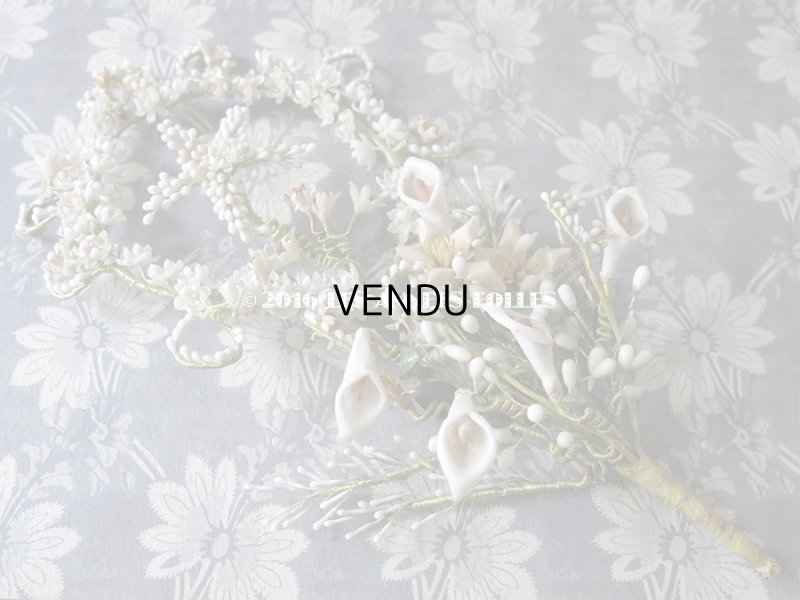 画像3: 19世紀末 アンティーク ワックスフラワーのヘッドリース & ブーケ