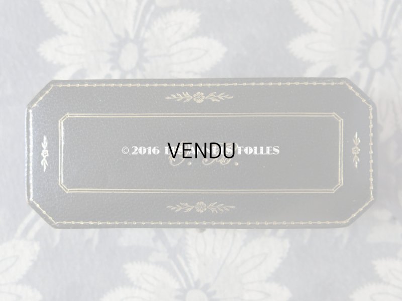 画像6: 19世紀末 アンティーク 金彩入り ジュエリーボックス 本革 モノグラム【 O.K 】 B.NOURY JOAILLIER PARIS