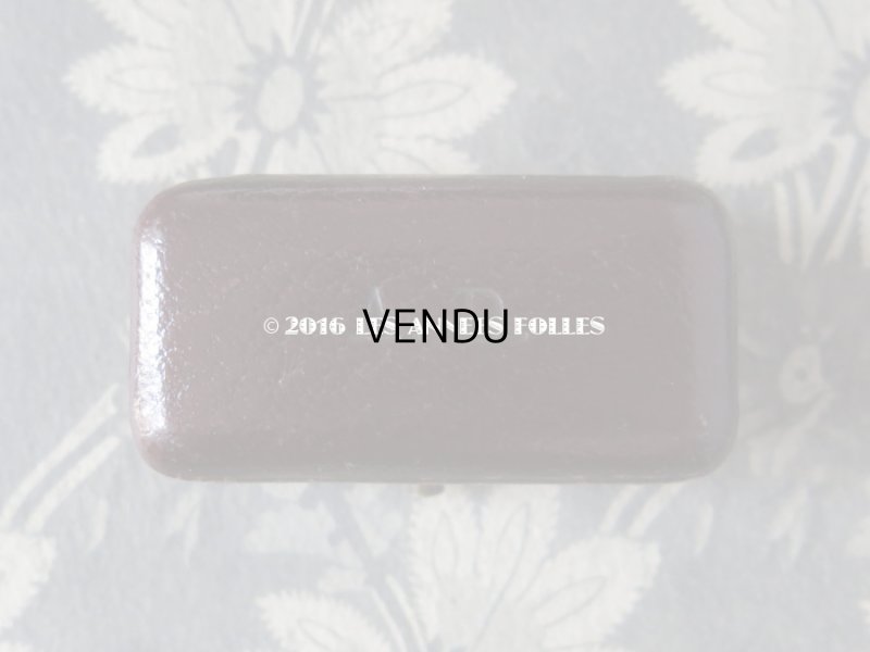 画像5: 19世紀末 アンティーク ジュエリーボックス 本革 モノグラム【 A.D.】 ボルドー